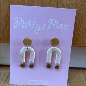 Handmade gold and White Earrings from Jillian Harris Jilly Box